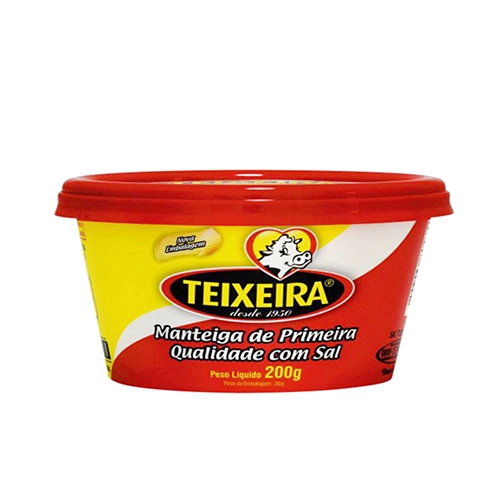 Manteiga De Primeira Qualidade Com Sal Teixeira Pote 200g