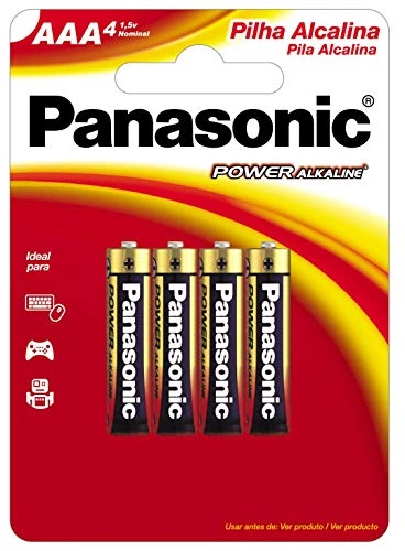 Pilha Alcalina Aaa Palito Panasonic Power Alkaline 4 Unidades 1,5v