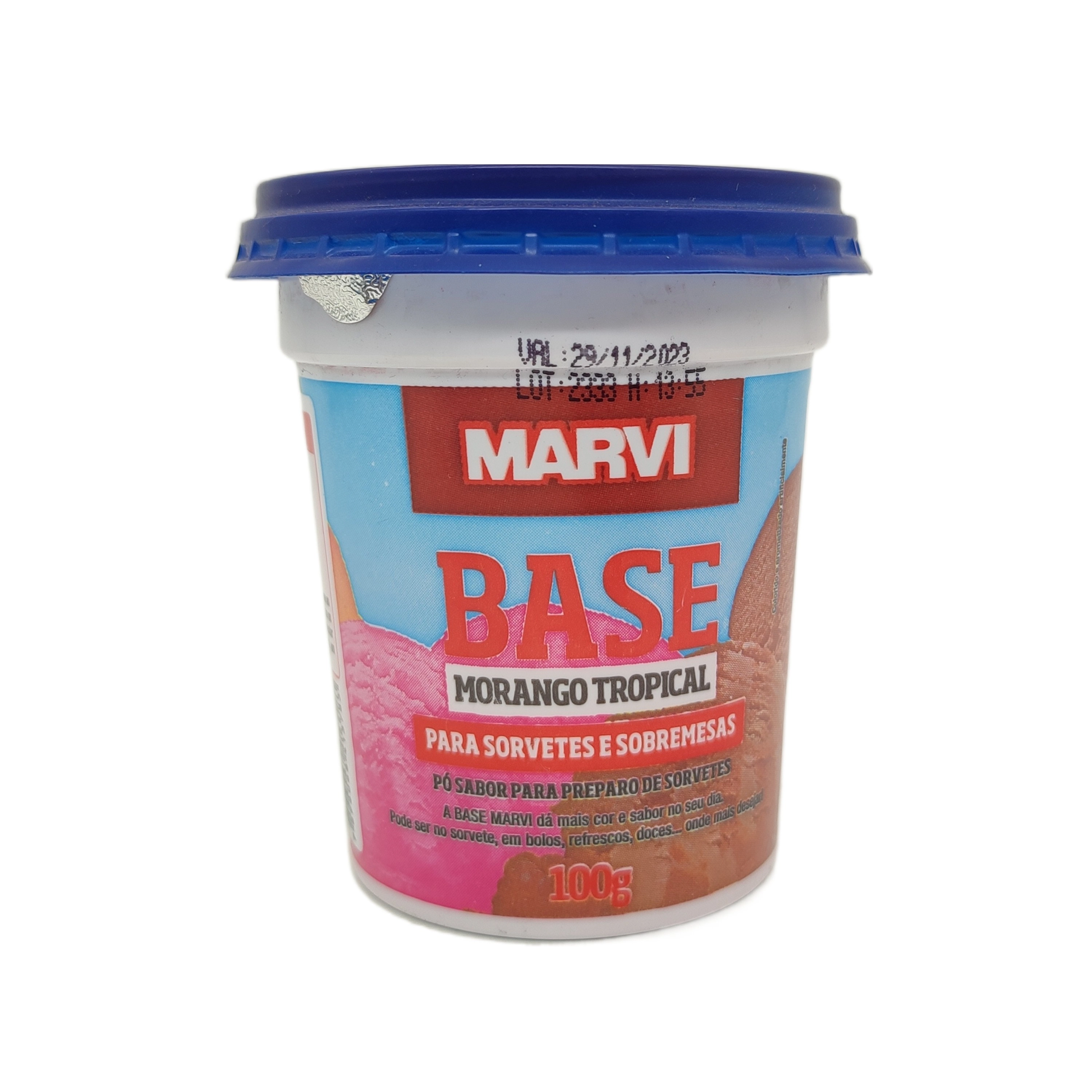 Base Caseira P/sorvete Marvi Morango Tropical