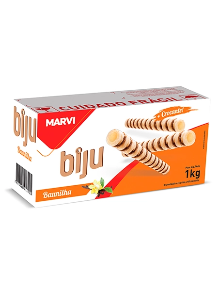 Biscoito Canudo Biju Marvi Baunilha 1kg