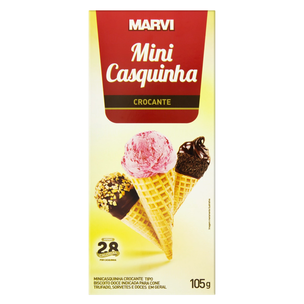 Mini Casquinha Marvi Baunilha 105g