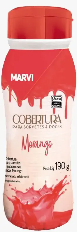 Cobertura P/sorvete Morango 190g Marvi