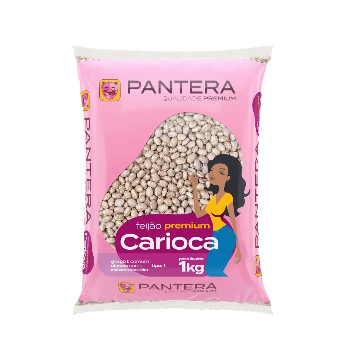 Feijão Carioca Tipo 1 Pantera Premium Pacote 1kg