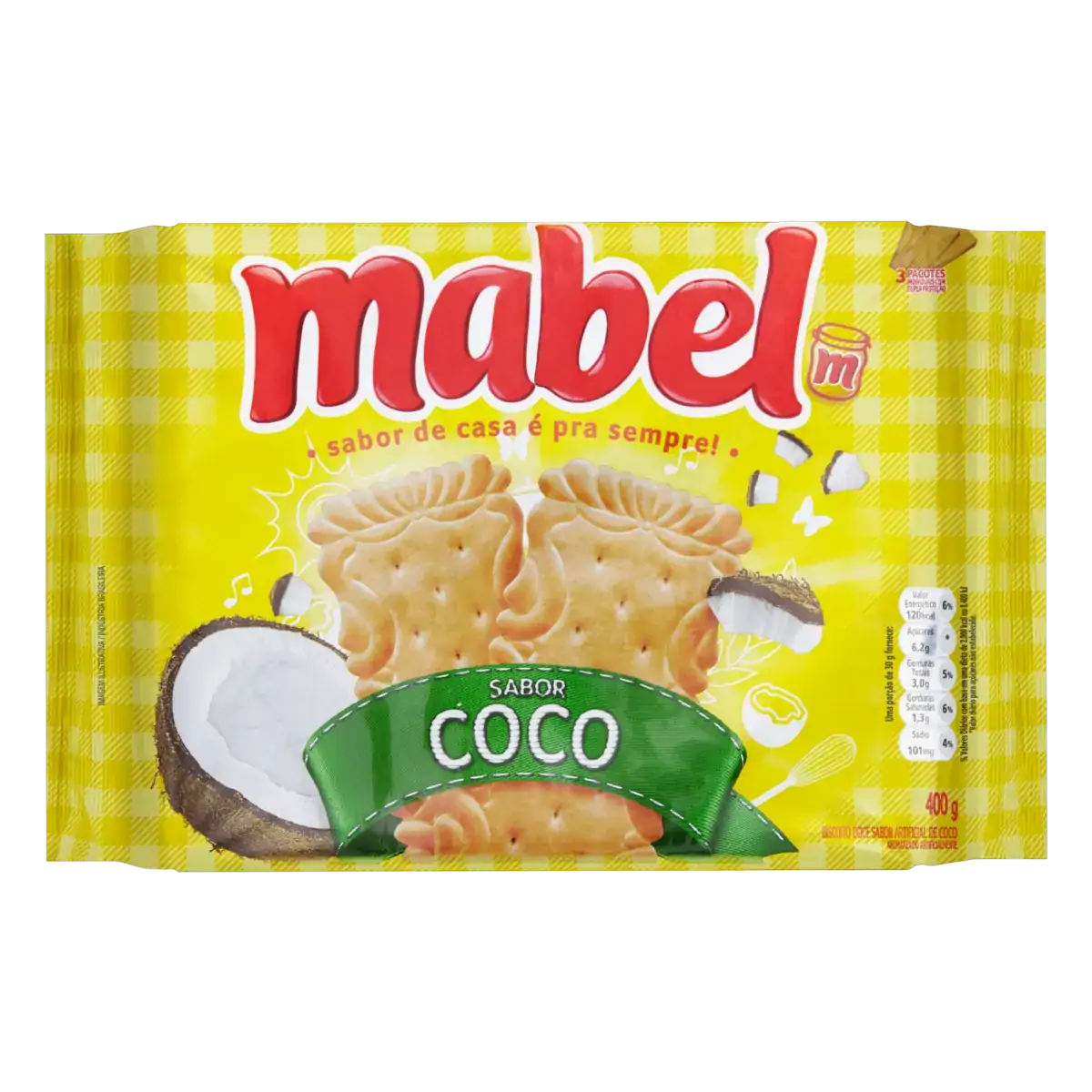 Biscoito Coco Mabel Pacote 400g