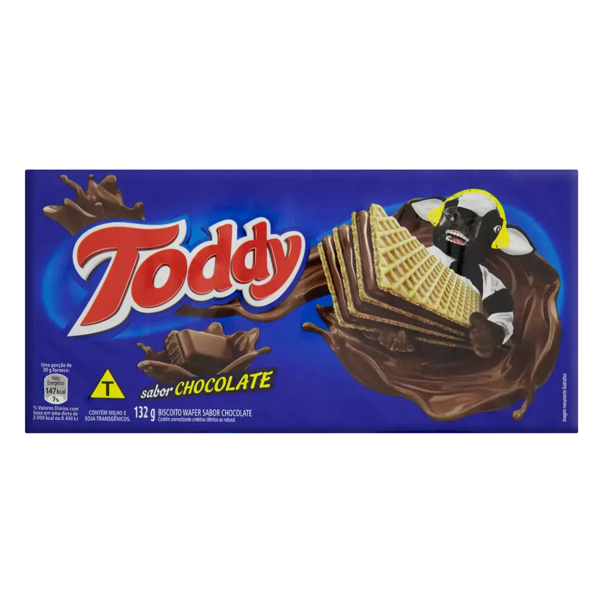 Biscoito Wafer Recheio Chocolate Toddy Pacote 94g