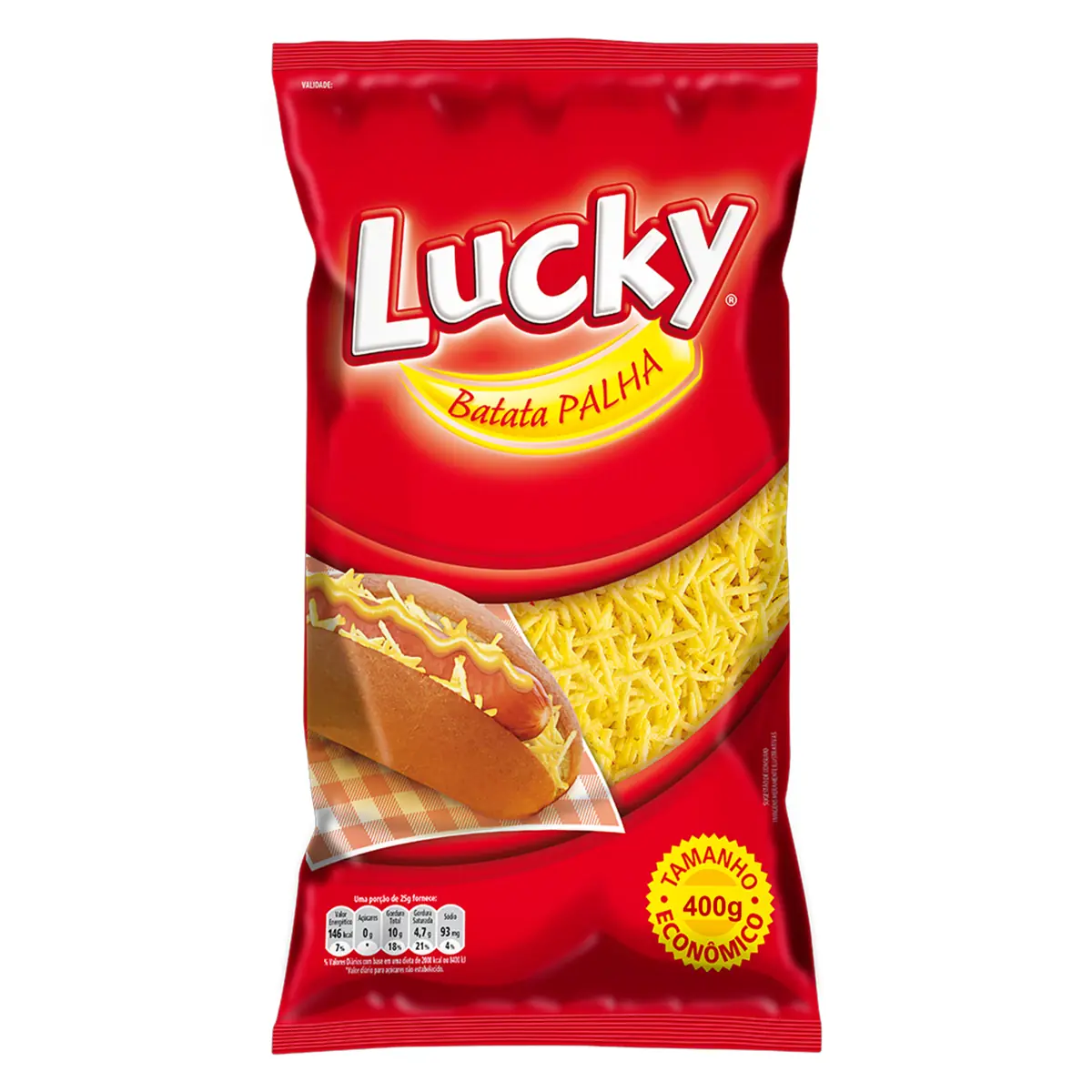 Batata Palha Lucky Pacote 400g Tamanho Econômico