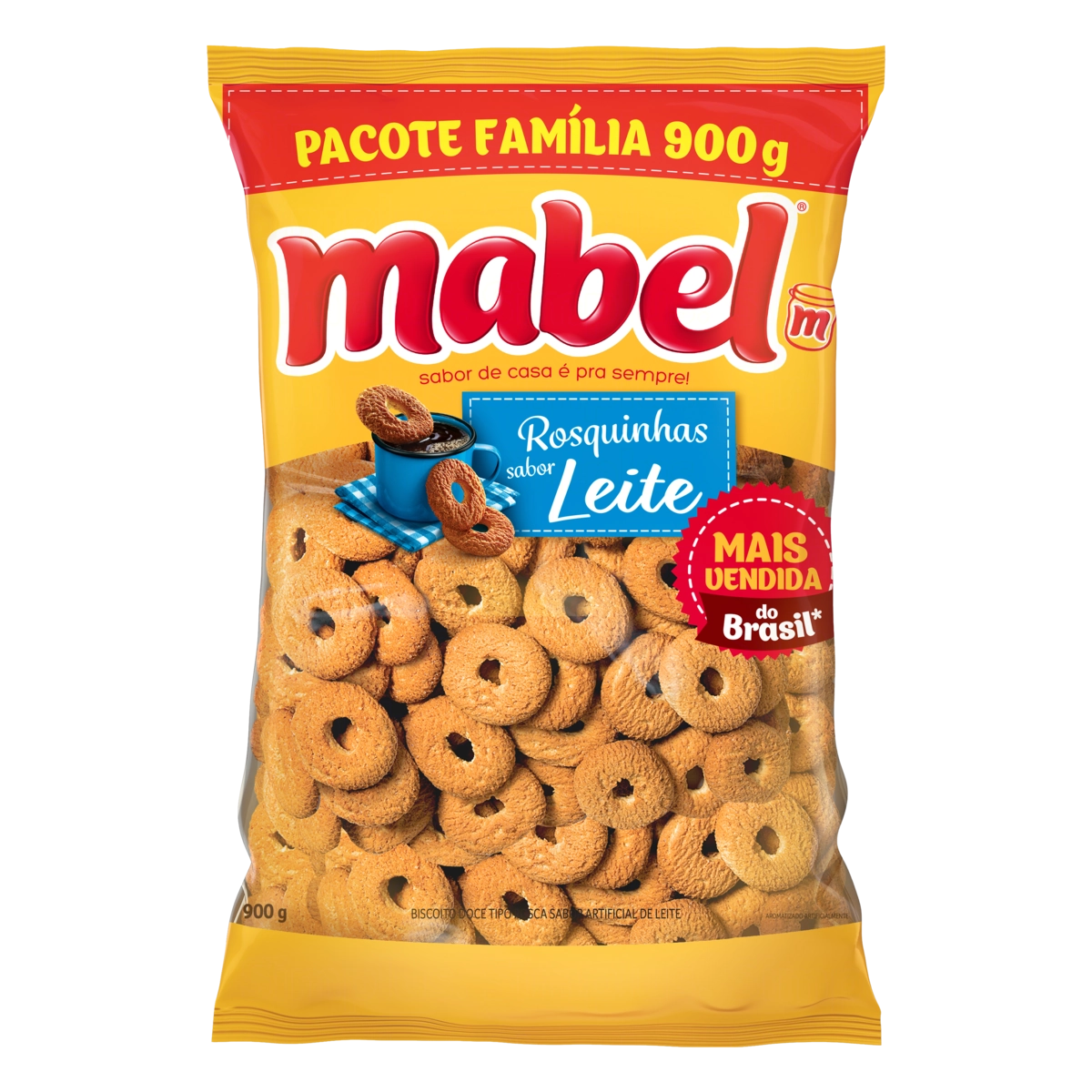 Biscoito Rosquinha Leite Mabel Pacote 900g Tamanho Família