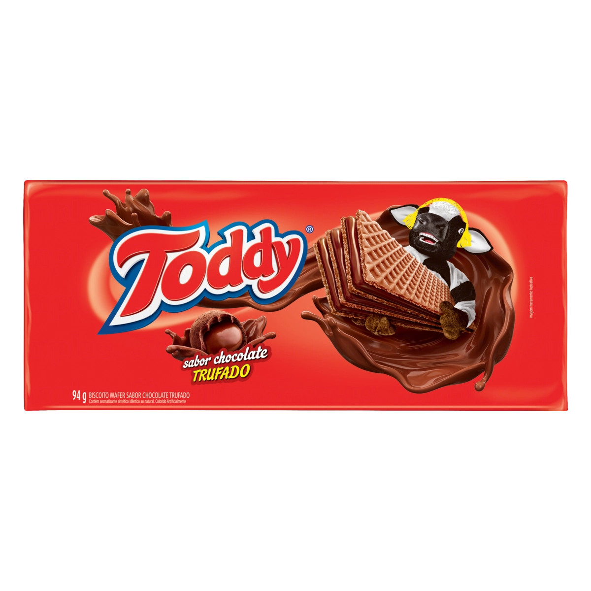 Biscoito Wafer Chocolate Trufado Toddy Pacote 94g
