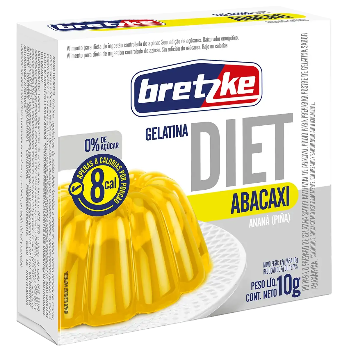 Gelatina Bretzke 10g Diet Abacaxi