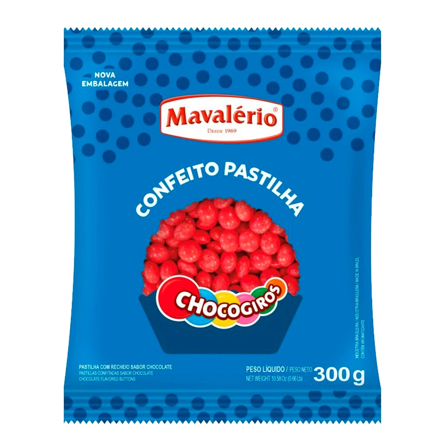 Choco Giros Mini Vermelho 300g Mavalerio