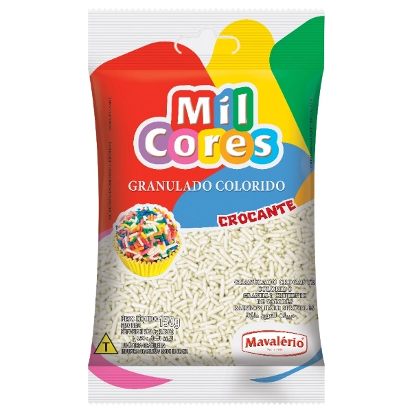Chocol. Gran. Mavalerio Crocante Branco 150 G M 4660