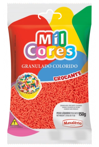 Chocolate Granulado Crocante Vermelho Mil Cores 150 G