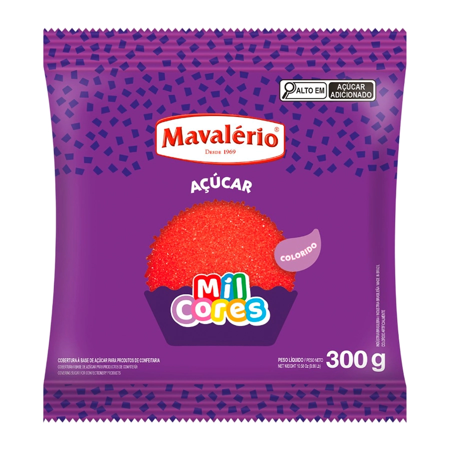 Mavalerio Acucar Pc Color Vermel 12x300g Pc