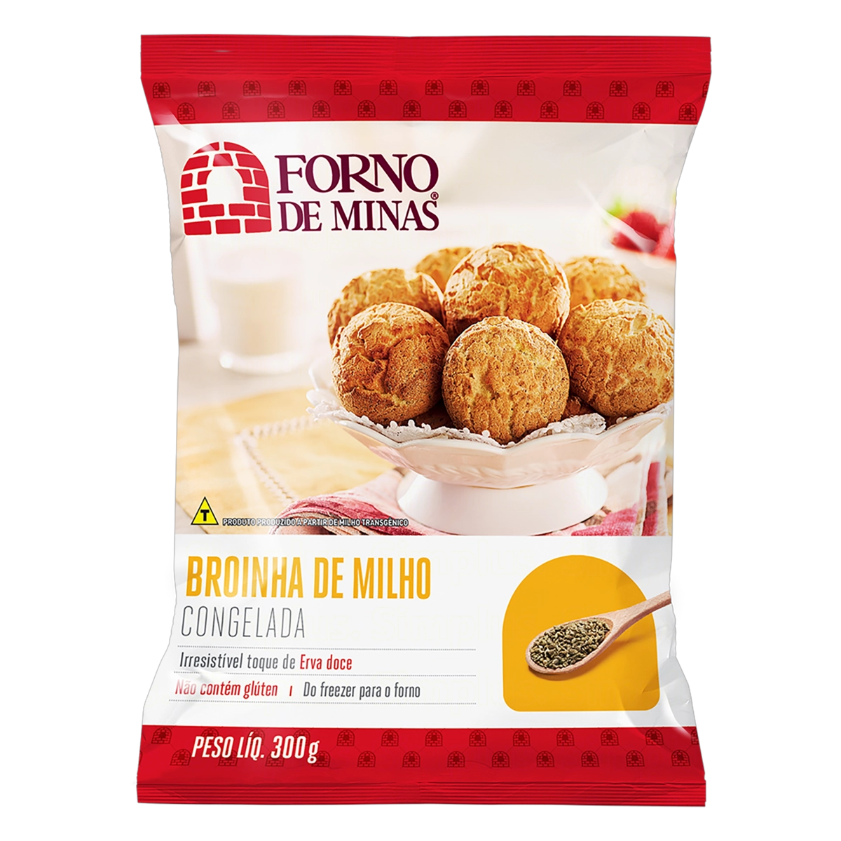 Broinha De Milho Congelada Sem Glúten Forno De Minas Pacote 300g