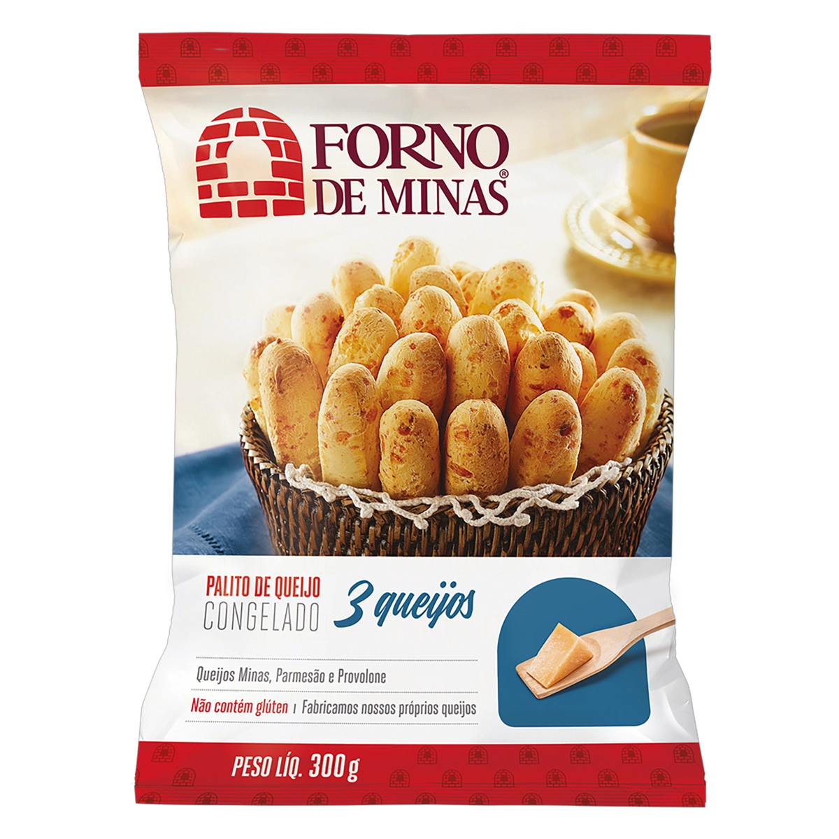 Pão De Queijo Congelado Palito 3 Queijos Forno De Minas Pacote 300g