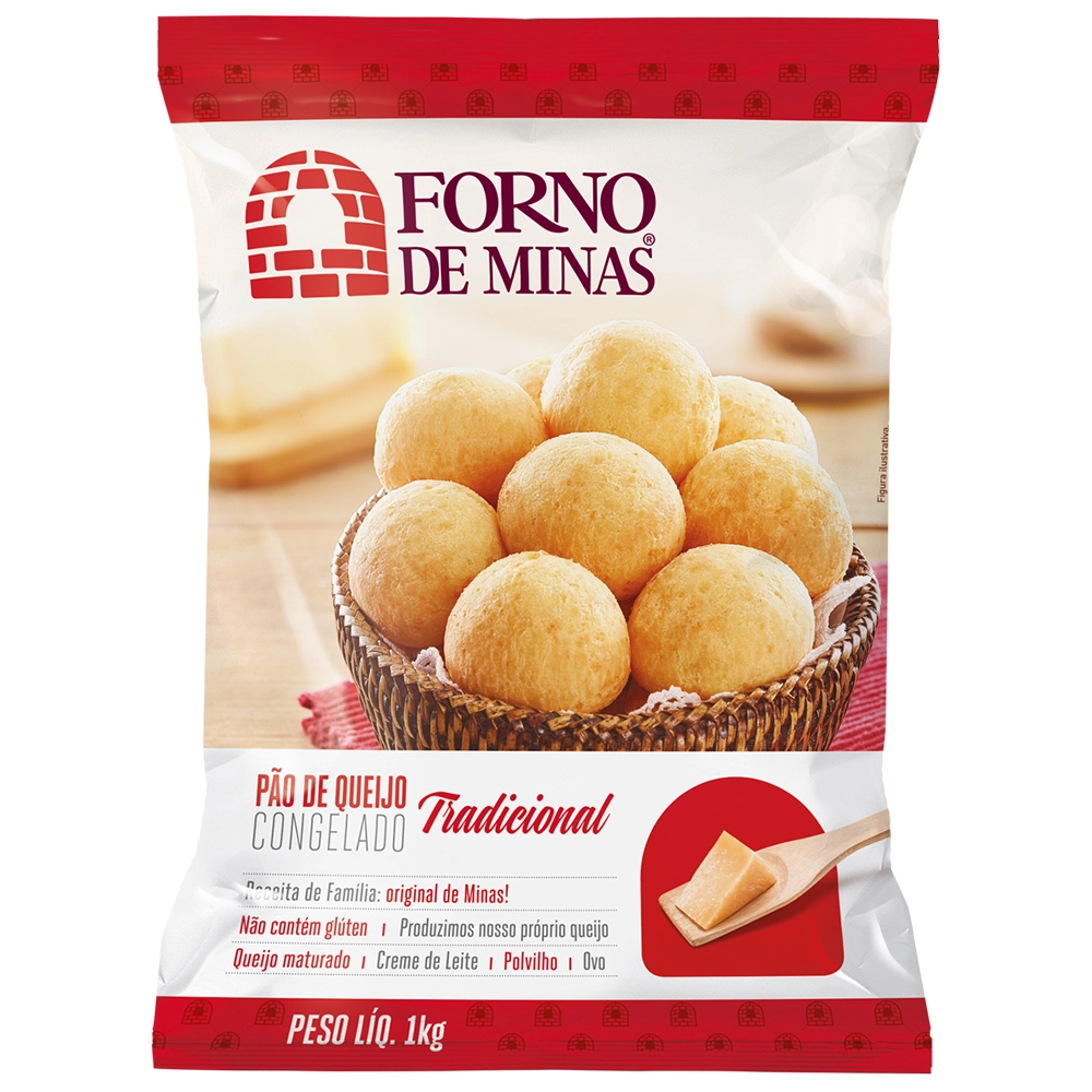 Pão De Queijo Congelado Tradicional Forno De Minas Pacote 1kg