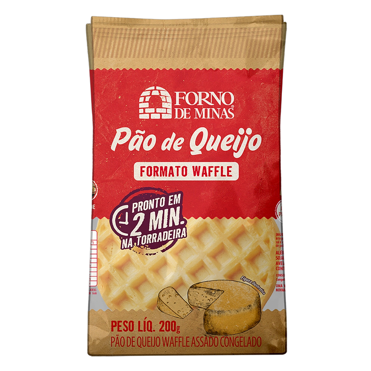 Pão De Queijo Congelado Waffle Forno De Minas Pacote 200g