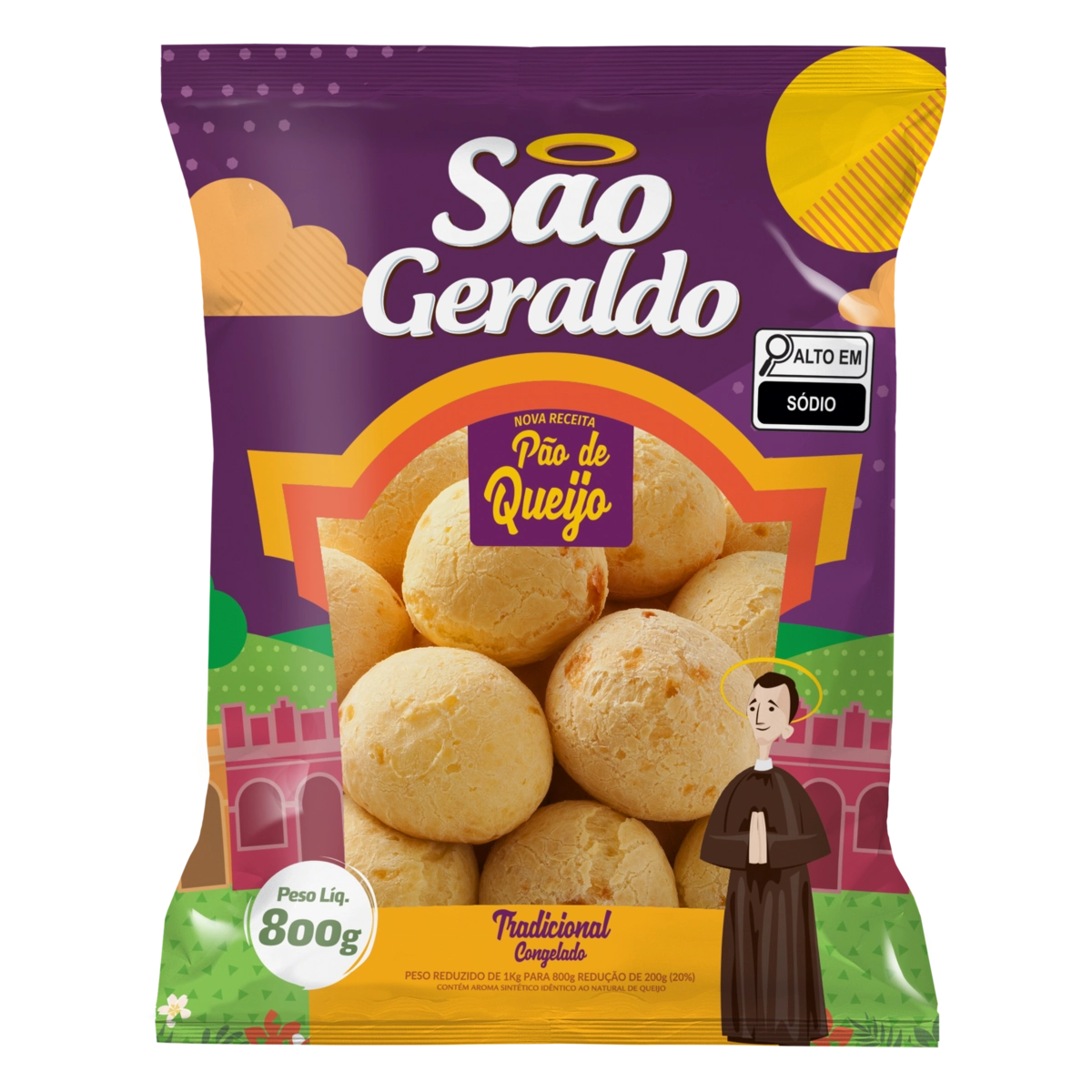 Pão De Queijo Congelado Tradicional São Geraldo Pacote 800g