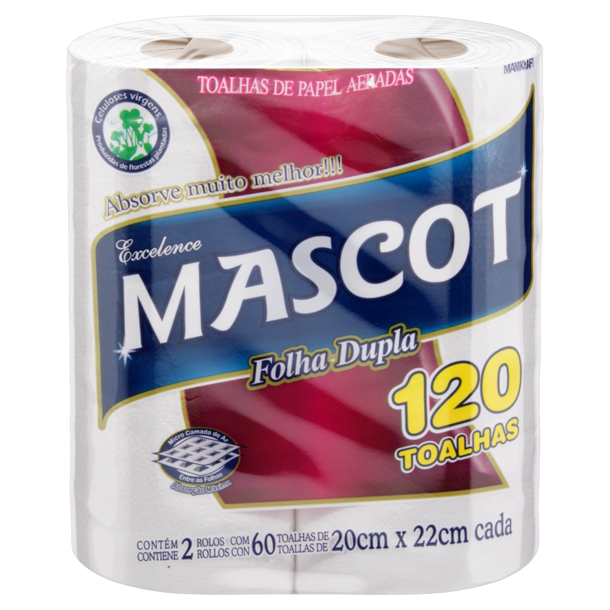 Toalha De Papel Folha Dupla Mascot Pacote 2 Unidades