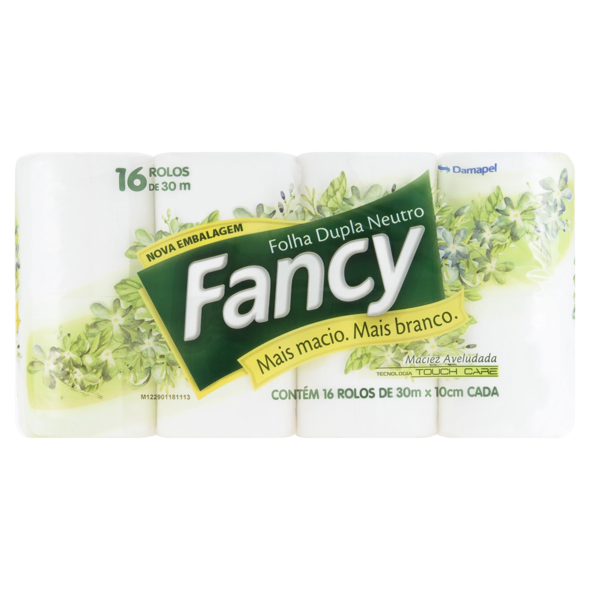 Papel Higiênico Folha Dupla Neutro Fancy 30m Pacote 16 Unidades