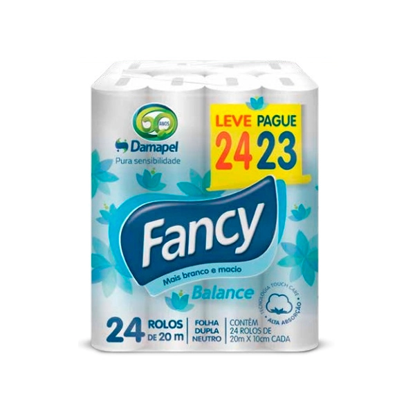 Papel Higienico Fancy Folha Dupla Neutro 20m Lv24 Pg23