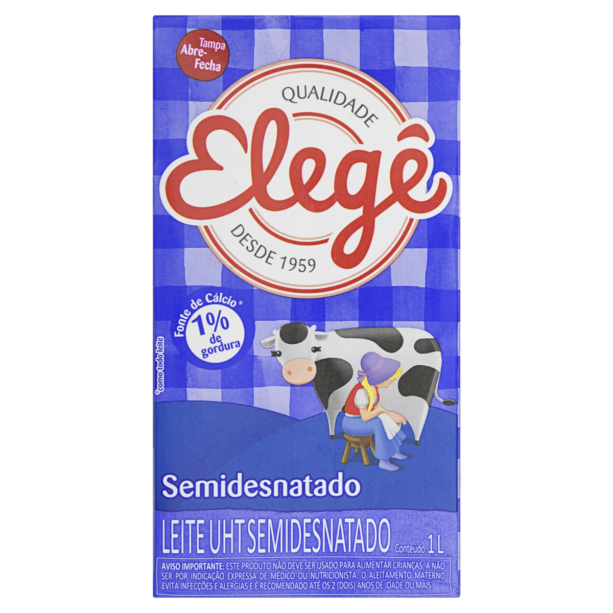 Leite Uht Semidesnatado Elegê Caixa 1l