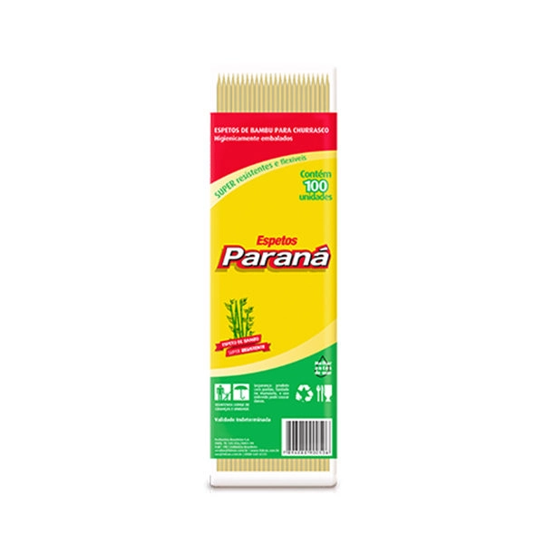 Espetos Churrasco Parana 25cm C/100 Und