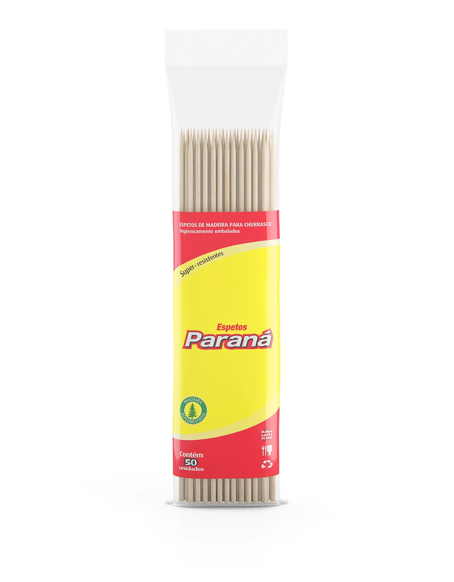 Espetos Madeira Parana 25cm C/50