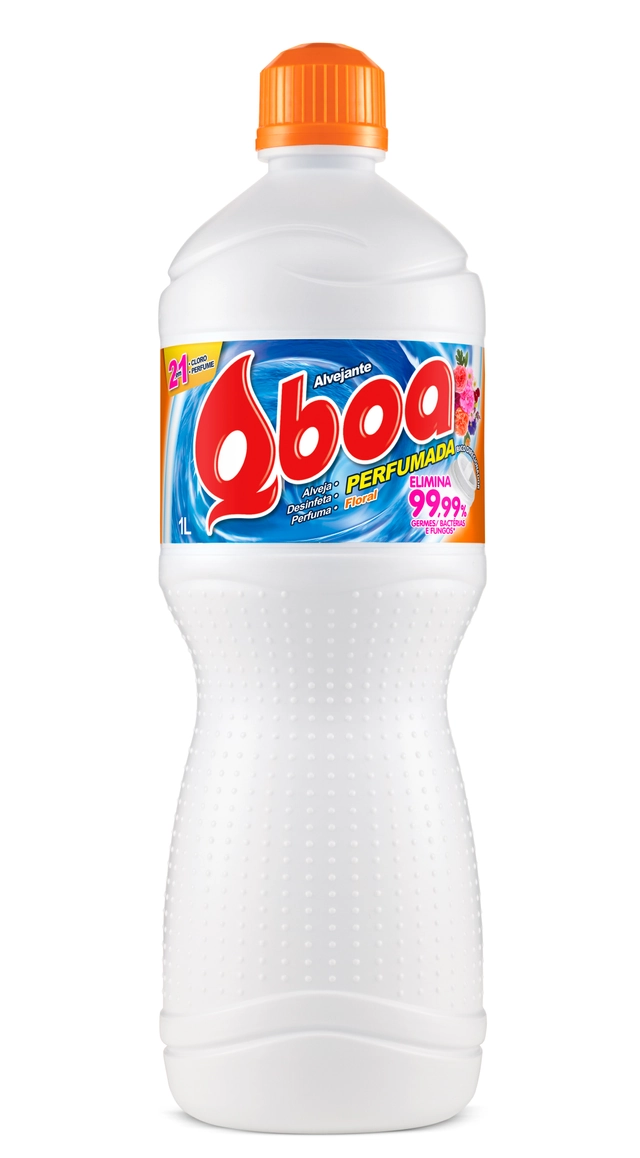 Alvejante Uso Geral Com Cloro Floral Qboa Frasco 1l