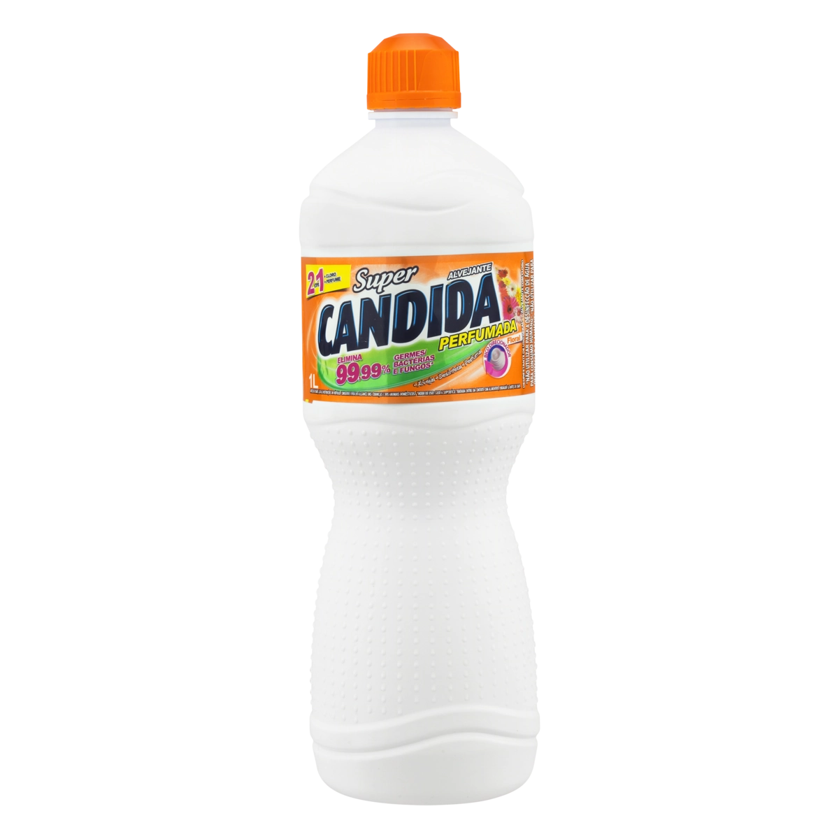 Alvejante Uso Geral Com Cloro Floral Super Candida Frasco 1l