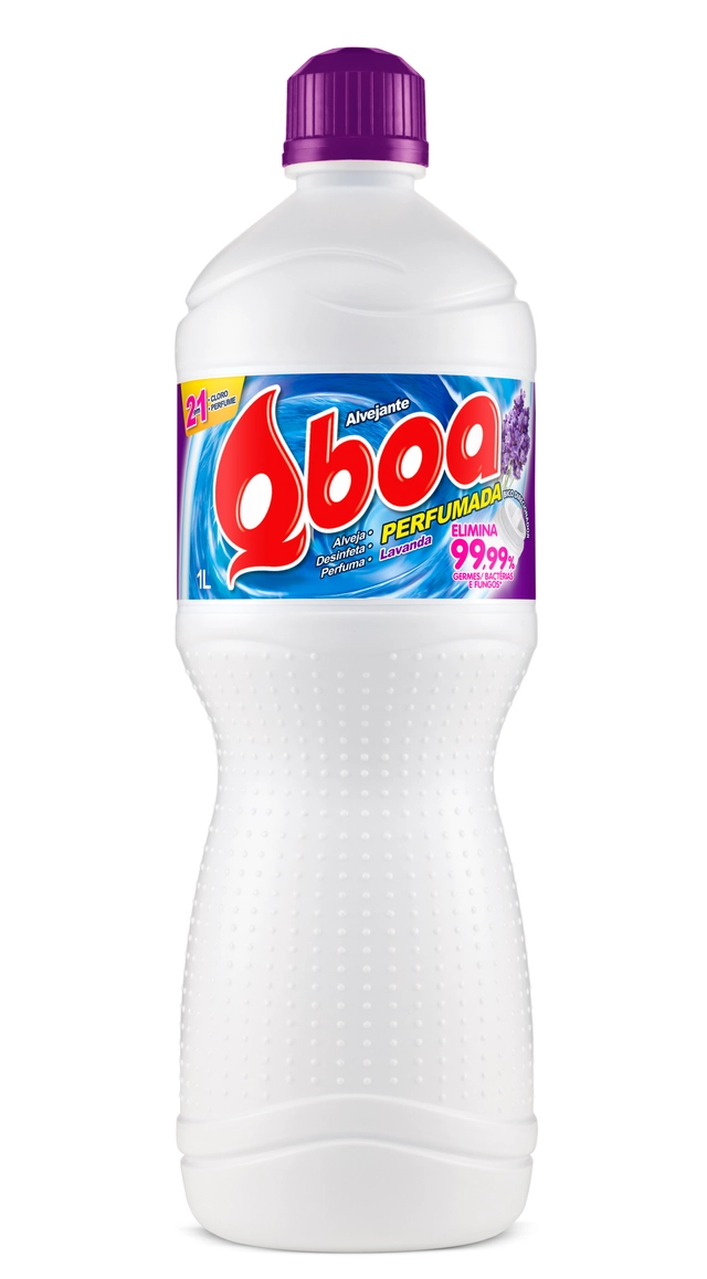 Alvejante Com Cloro Lavanda Qboa Frasco 1l