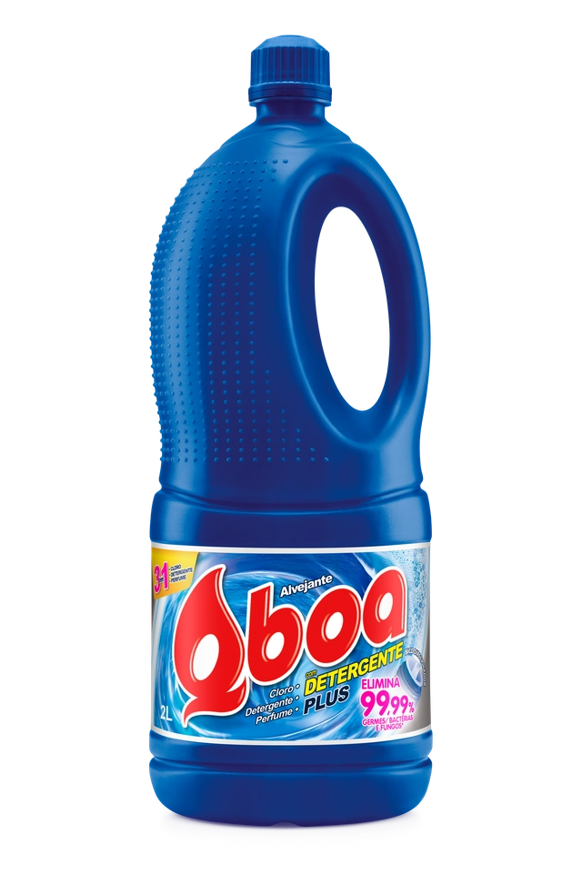 Alvejante Com Detergente E Cloro Qboa Plus Frasco 2l