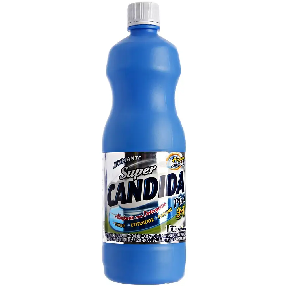 Alvejante Com Detergente E Cloro Super Candida Plus Frasco 1l