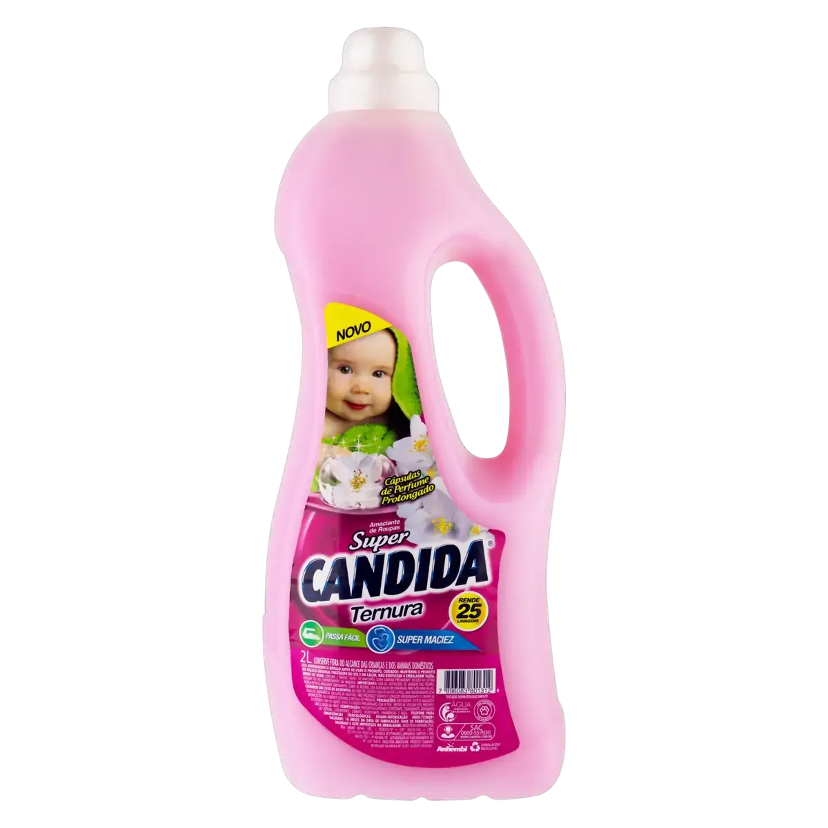 Amaciante De Roupa Diluído Ternura Super Candida Frasco 2l
