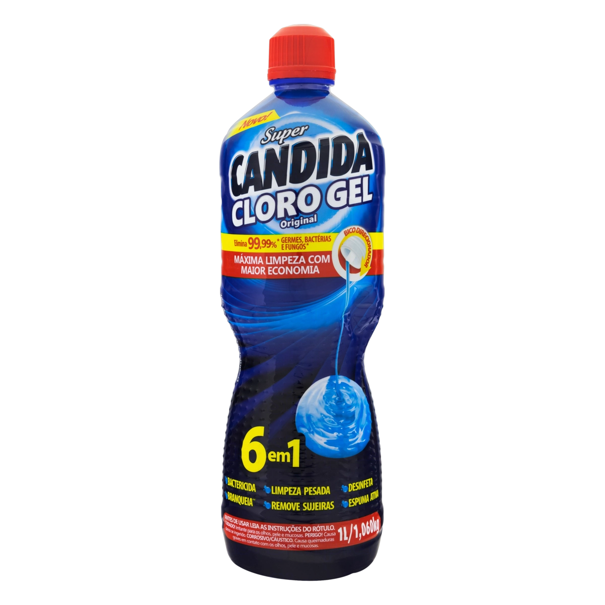 Desinfetante Uso Geral Cloro Gel Original Super Candida Frasco 1l