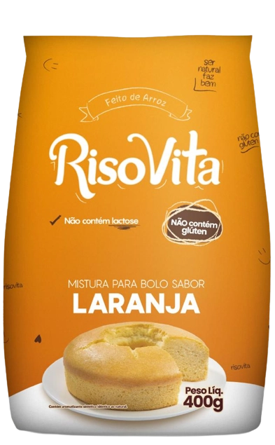 Mistura Para Bolo Laranja Sem Glúten Zero Lactose Risovita Pacote 400g