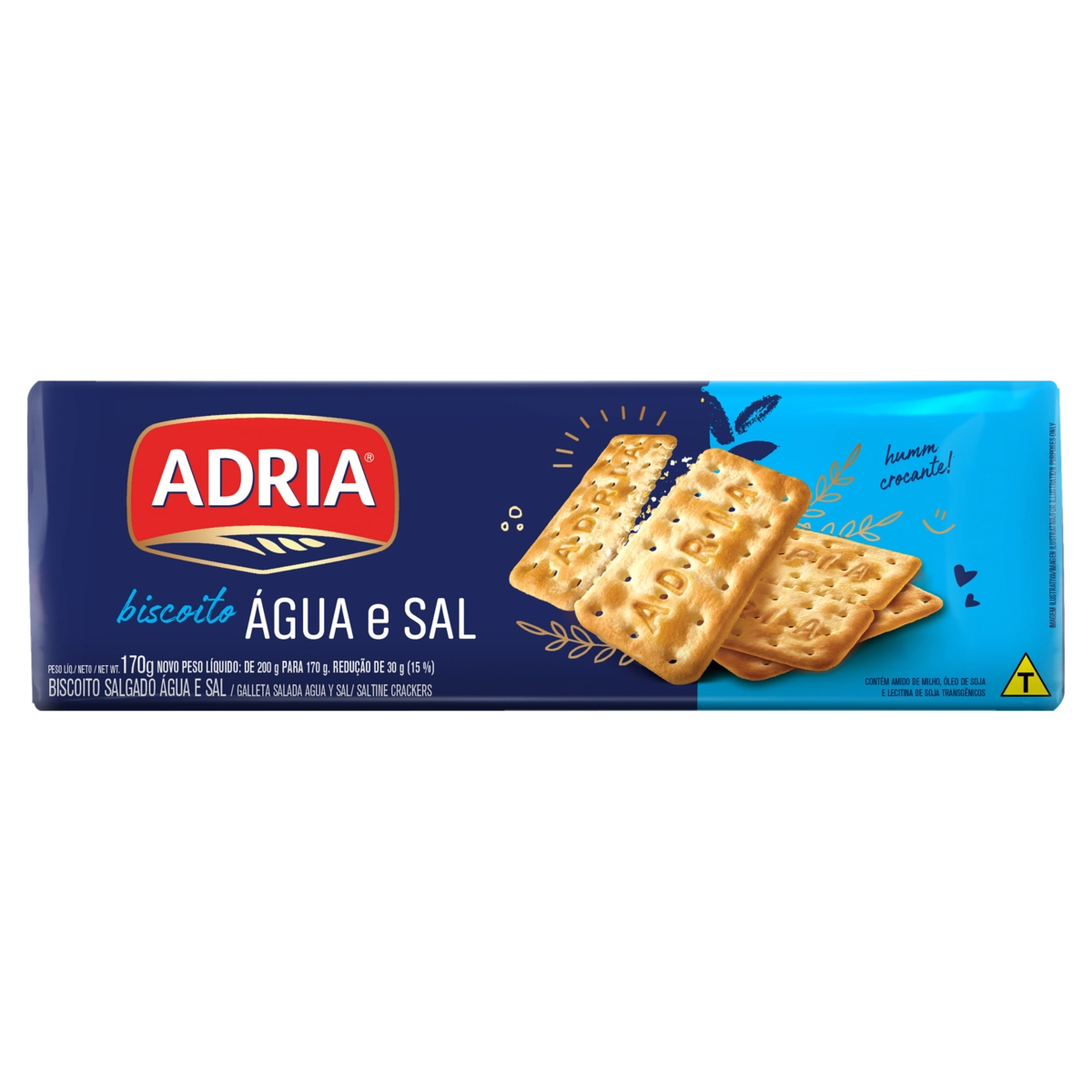 Biscoito água E Sal Adria Pacote 170g