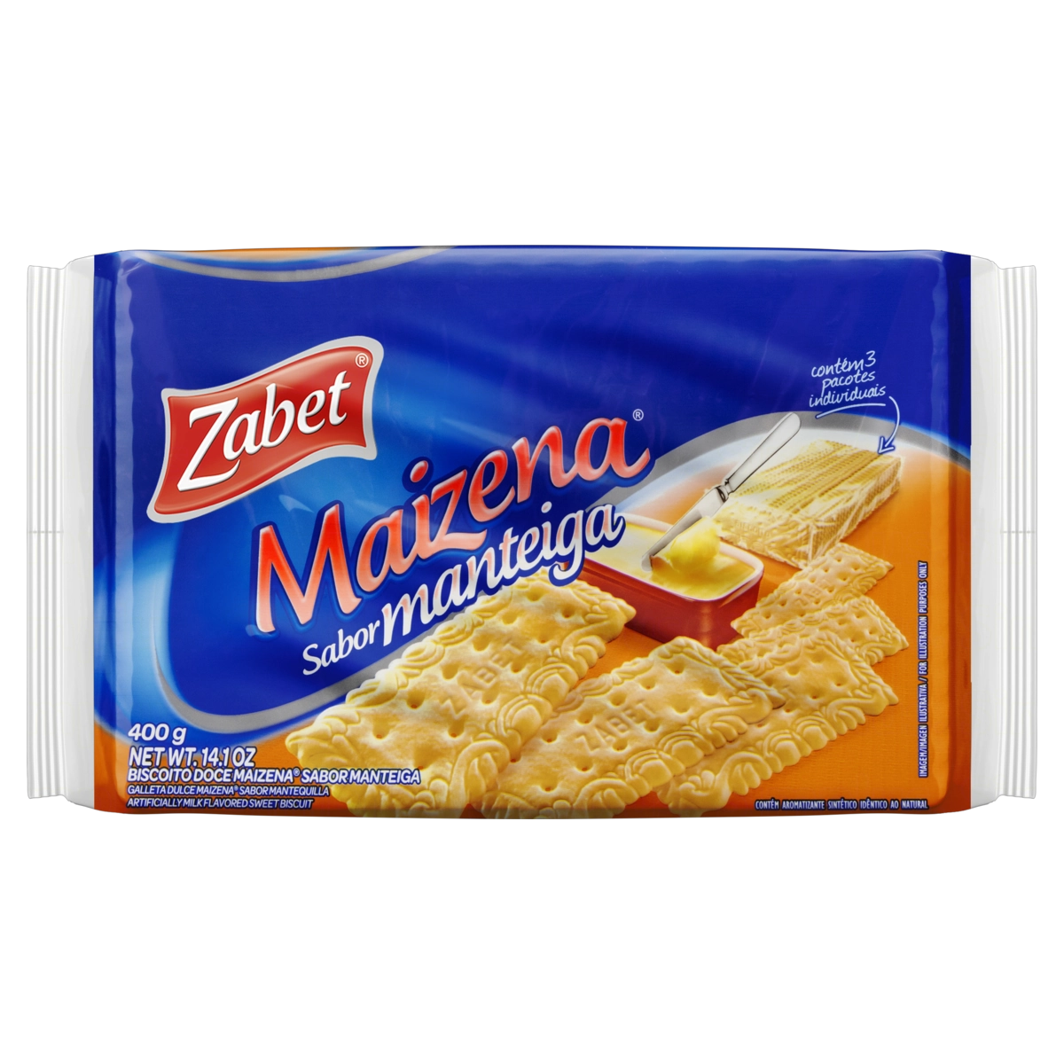 Biscoito Maisena Manteiga Zabet Pacote 400g