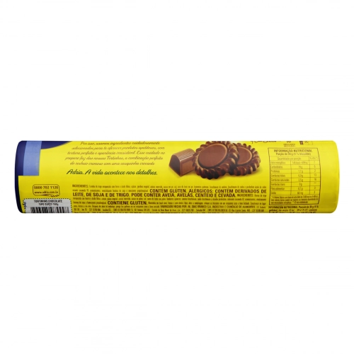 Biscoito Chocolate Recheio Chocolate Suíço Adria Tortinhas Pacote 160g