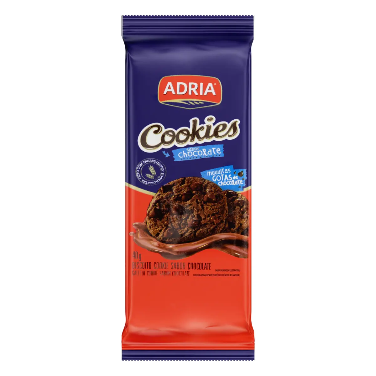 Biscoito Cookie Chocolate Adria Pacote 40g