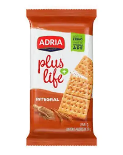 Biscoito Integral Adria Plus Life Pacote 156g