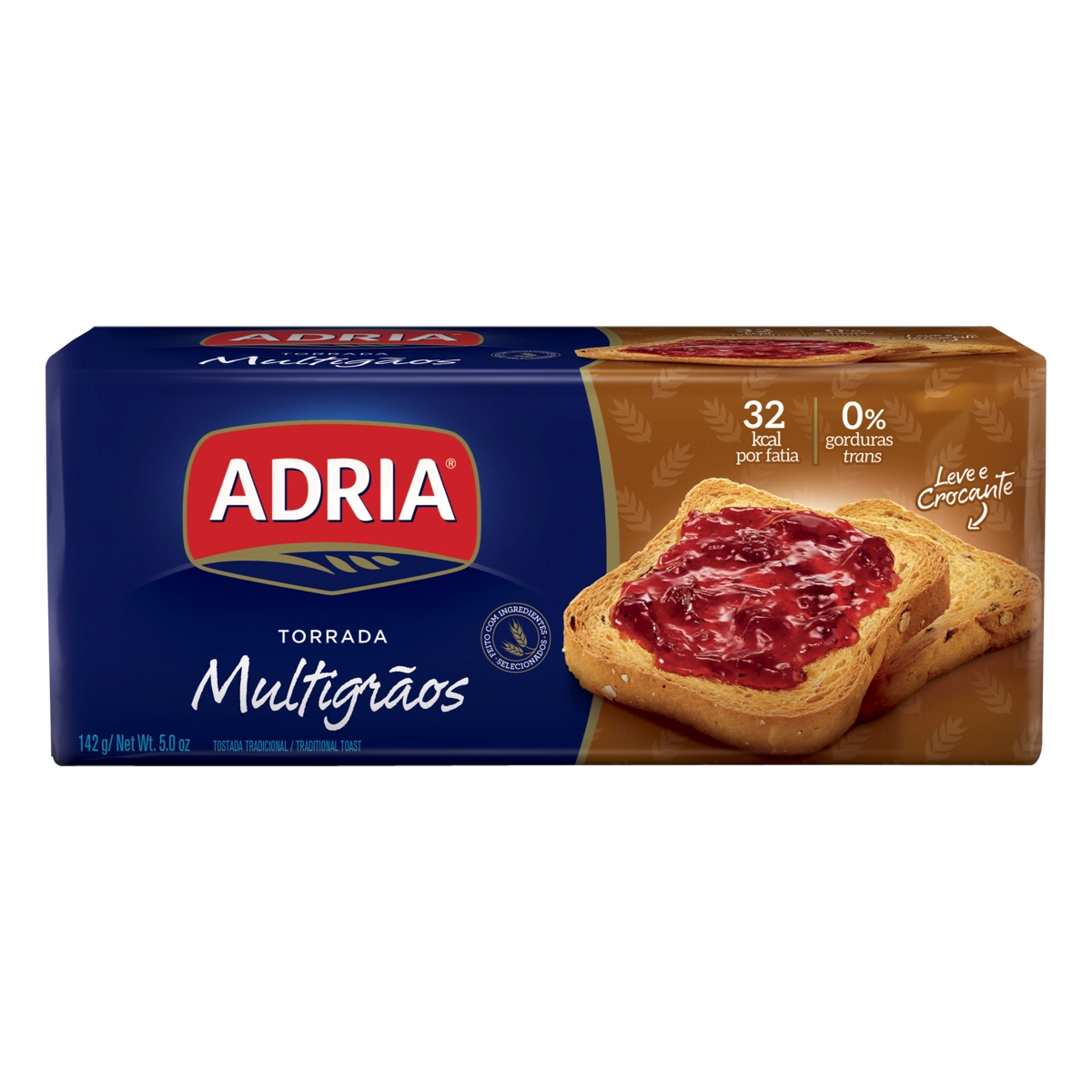 Torrada Multigrãos Adria Pacote 142g
