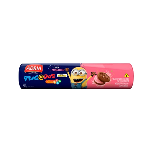 Biscoito Chocolate Recheio Morango Meu Malvado Favorito Adria Plugados Pacote 130g