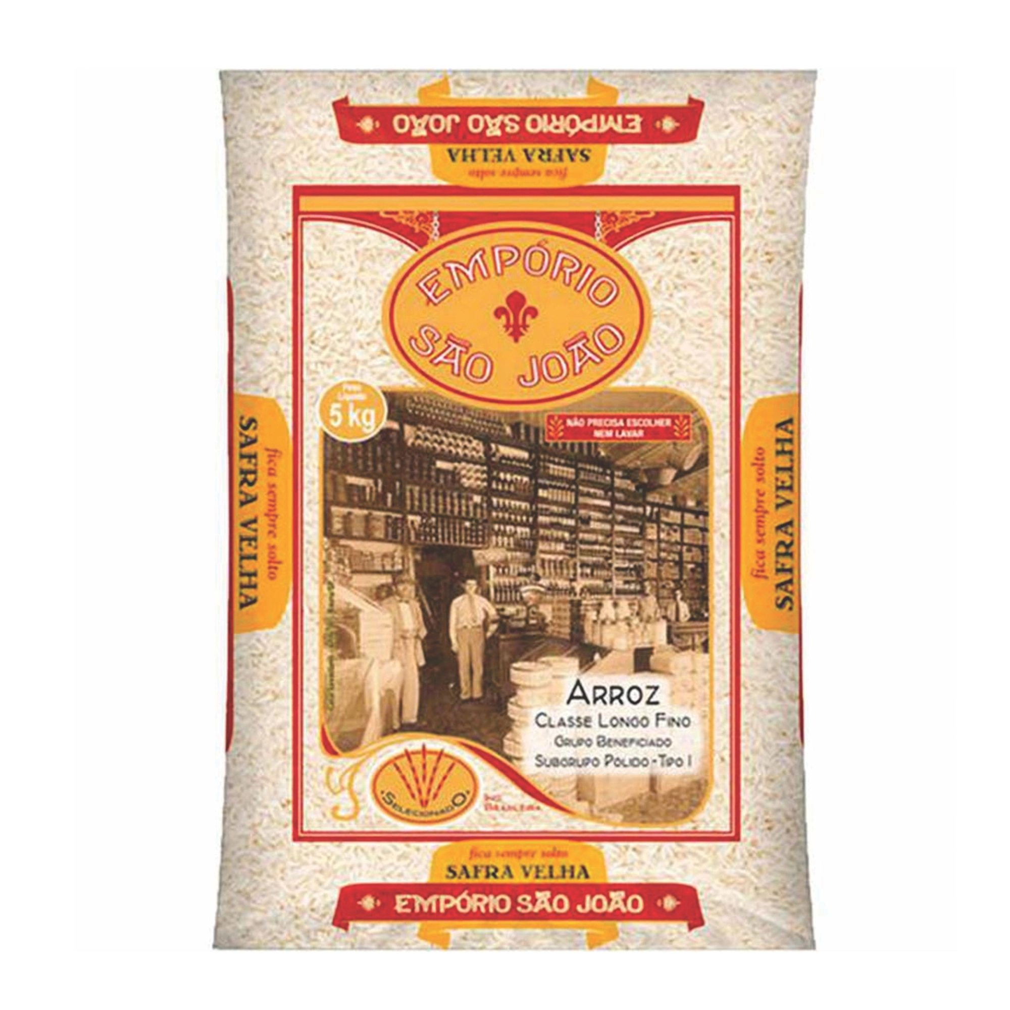 Arroz Polido Longo E Fino T1 Empório São João 5kg