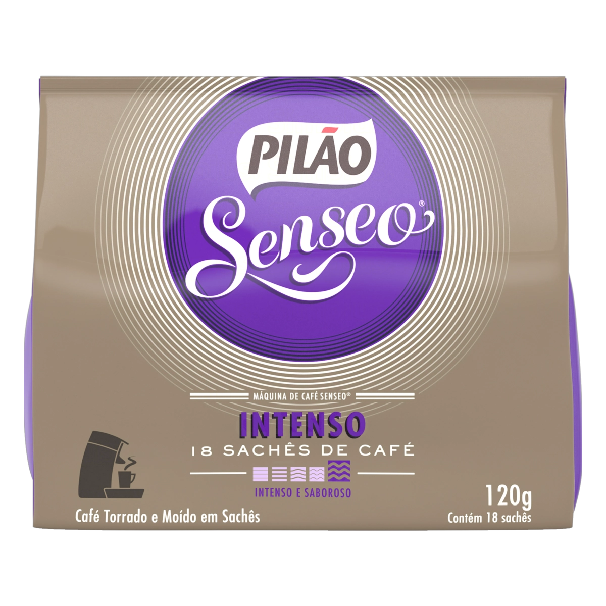 Café Em Sachê Torrado E Moído Intenso Pilão Senseo Pacote 120g 18 Unidades