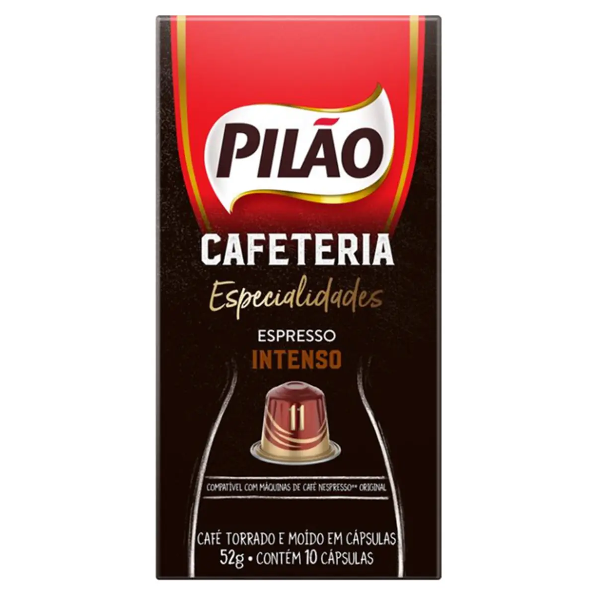 Café Em Cápsula Torrado E Moído Espresso Intenso Pilão Cafeteria Especialidades Caixa 52g 10 Unidade