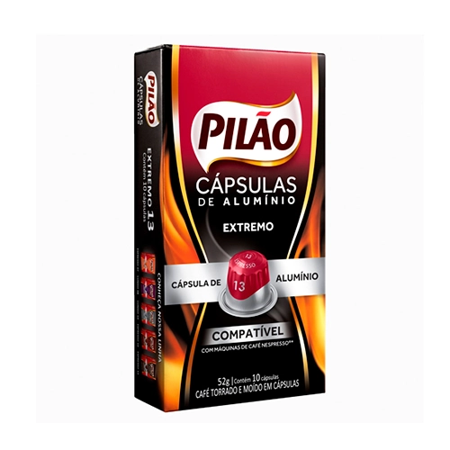 Café Em Cápsula Torrado E Moído Espresso Extremo Pilão Caixa 52g 10 Unidades