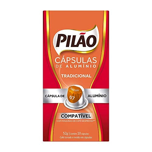 Café Em Cápsula Torrado E Moído Espresso Tradicional Pilão Caixa 52g 10 Unidades