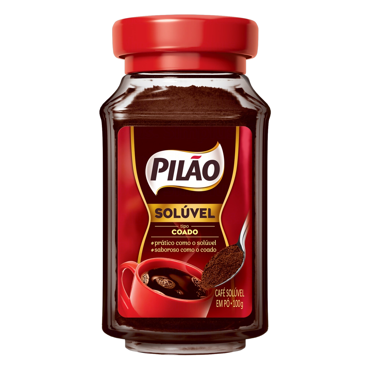 Café Solúvel Coado Pilão Vidro 100g