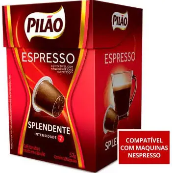Café Em Cápsula Torrado E Moído Espresso Splendente Pilão Caixa 52g 10 Unidades